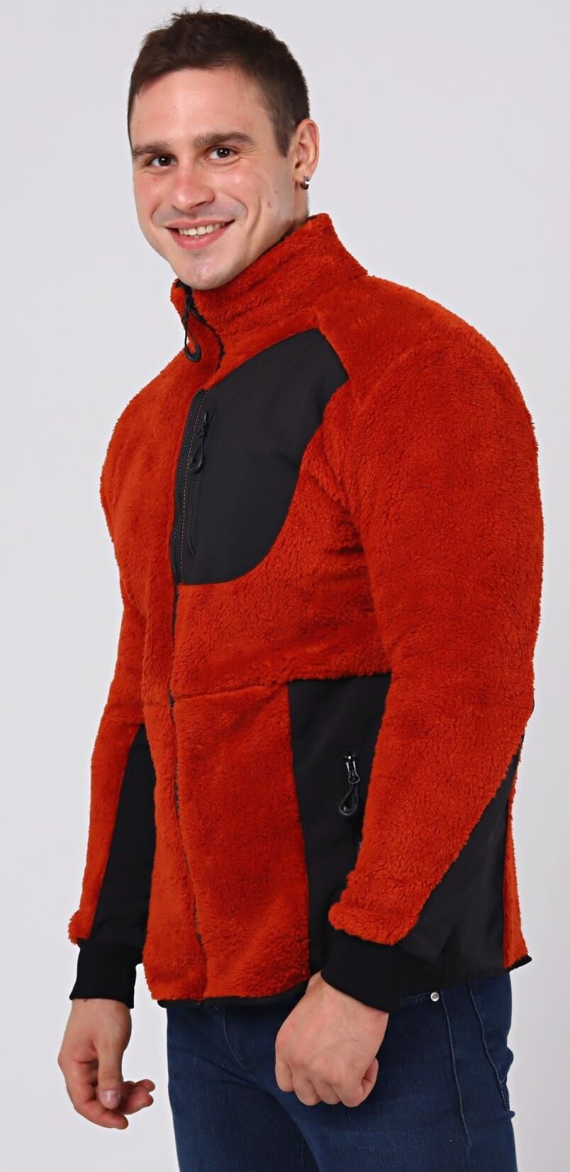 North Trace Gecko Tam Fermuarlı Erkek Welsoft Polar Kiremit - S