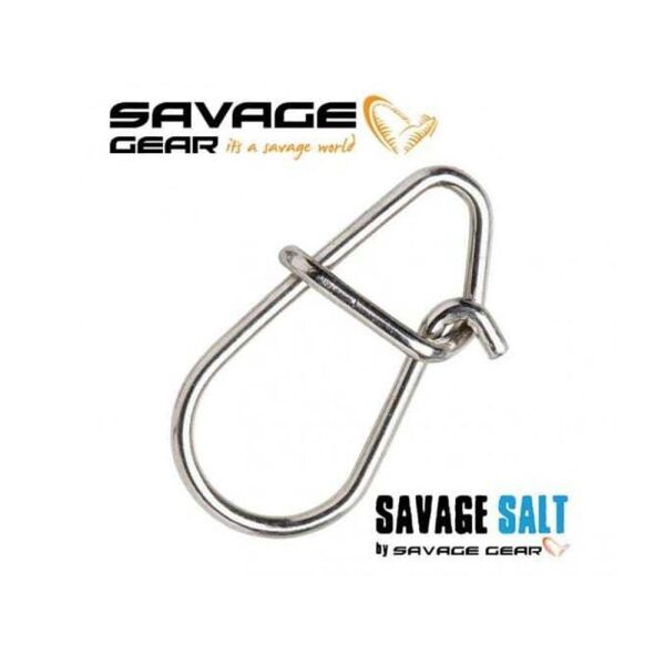 Savage Gear Salt Round Snaps Klips Stainless Steel - L