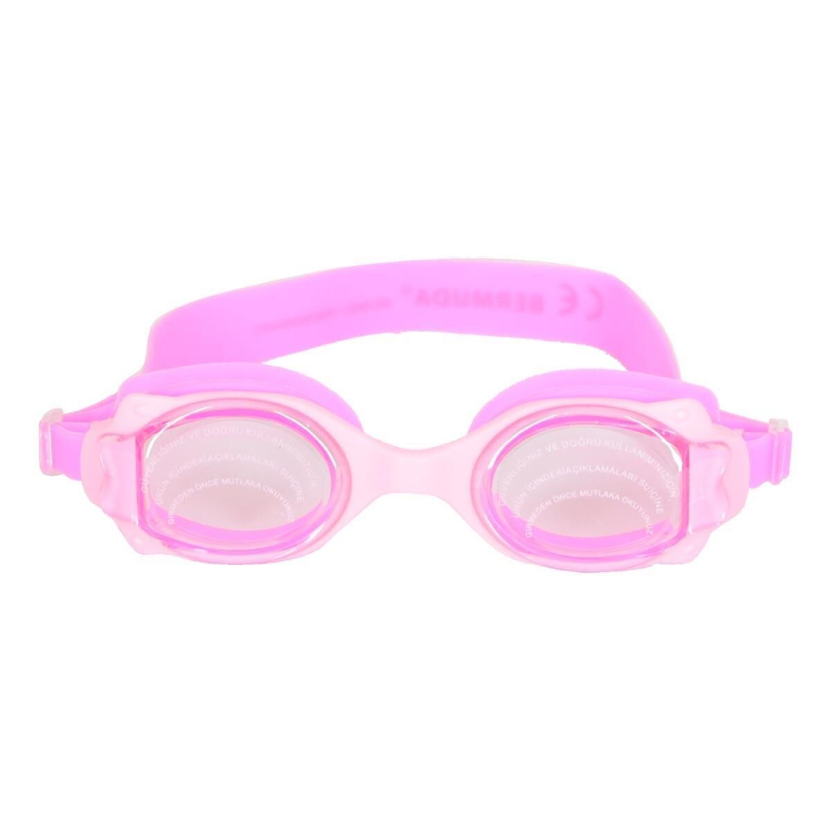 Bermuda Silikon Antifog Yüzücü Gözlüğü ( Çocuk ) PEMBE