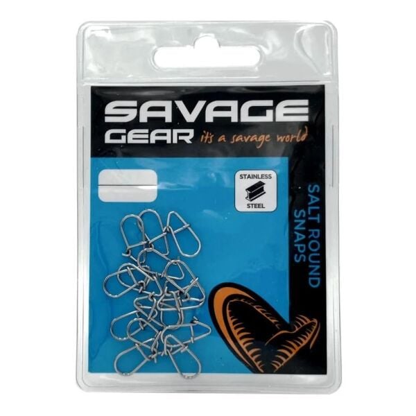 Savage Gear Salt Round Snaps Klips Stainless Steel - M