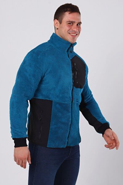 North Trace Gecko Tam Fermuarlı Erkek Welsoft Polar Petrol Mavisi - XL