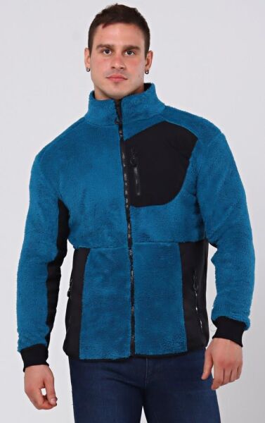 North Trace Gecko Tam Fermuarlı Erkek Welsoft Polar Petrol Mavisi - XL