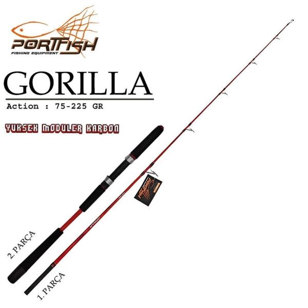Portfish Gorilla 180 cm 75-225 gr 2 Parça Jig Kamışı