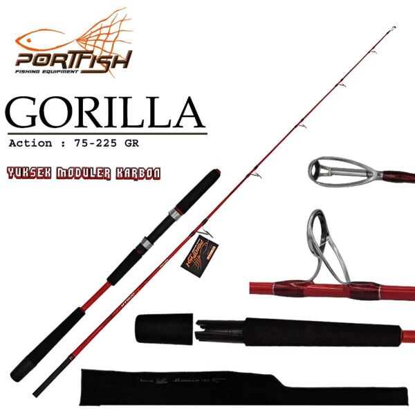 Portfish Gorilla 180 cm 75-225 gr 2 Parça Jig Kamışı