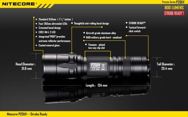 Nitecore P20UV 800 Lümen El Feneri