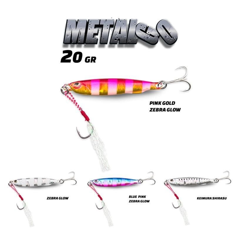 Fujin Metal GO 20gr 62mm Jig Yem Pink/Gold Zebra Glow