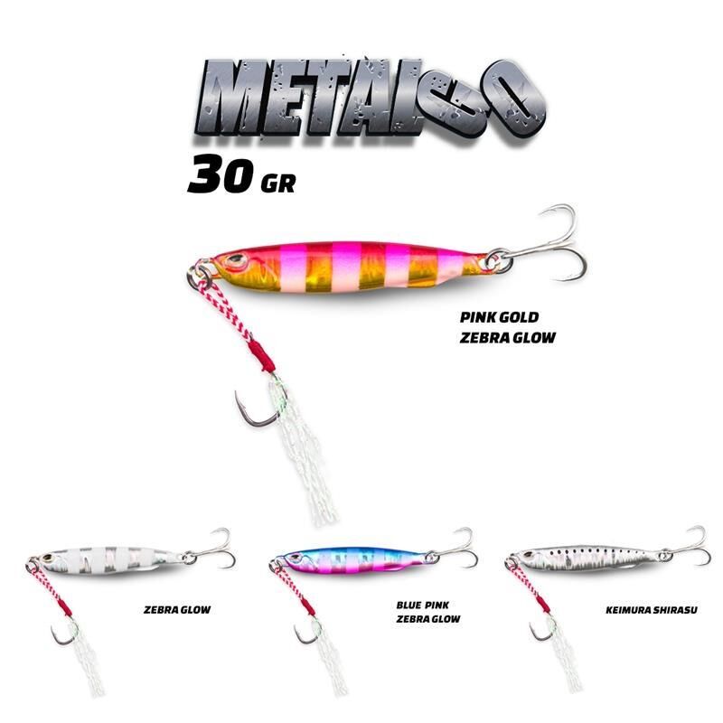 Fujin Metal GO 30gr 72mm Jig Yem Blue/Pink Zebra Glow