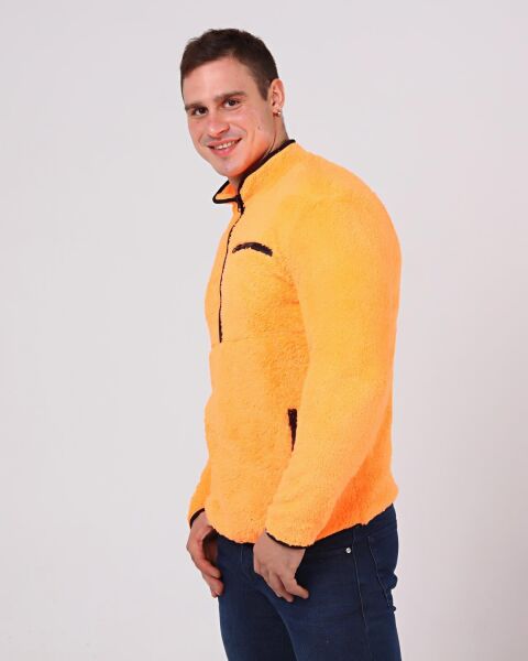 North Trace Gecko Yarım Fermuarlı Erkek Welsoft Polar TURUNCU - XL