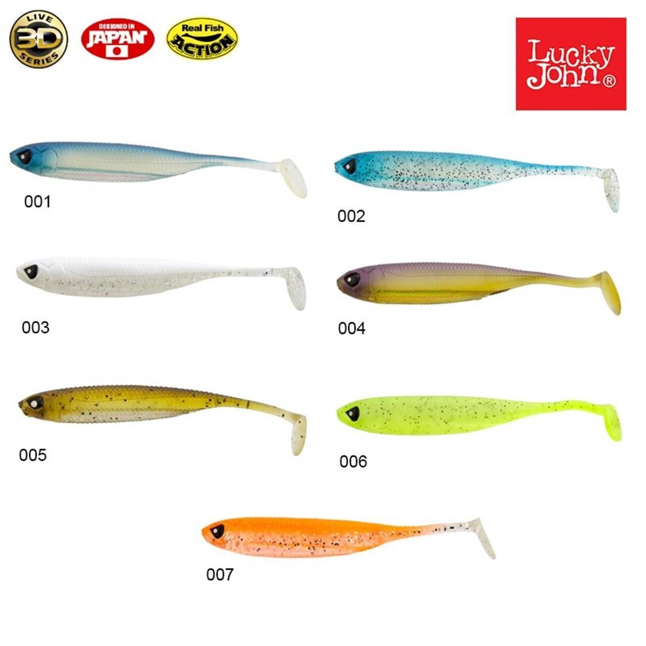 Lucky John Makora 3D Shad Tail 4'' (10.16 cm) Silikon Yem