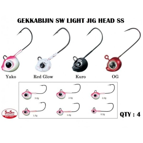 Daiwa Gekkabijin Ajing SW Light Jig Head SS İğne