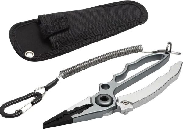 Captain 7506 Alüminyum Halka Açıcı İp Kesici Kılıflı Kendinden Kilitli 19cm Pense