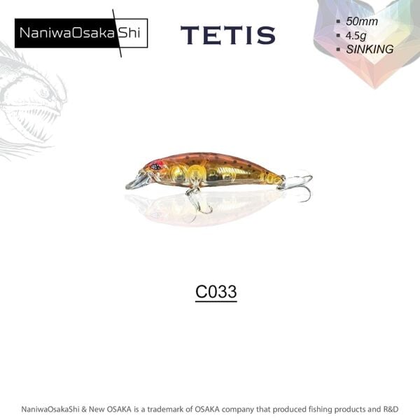 NaniwaOsakaShi Tetis 50mm 4.5gr Sinking Maket Balık