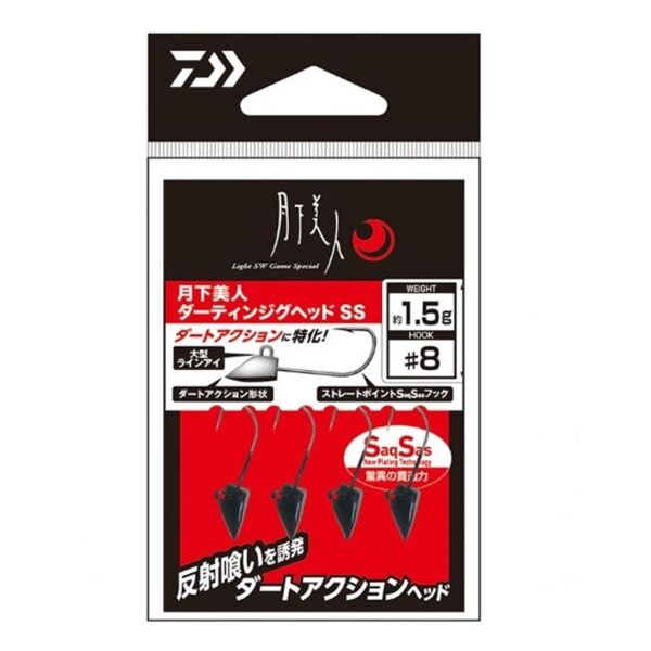 Daiwa Gekkabijin Darting Jig Head SS İğne Metallic Black - NO:10 - 1 GR