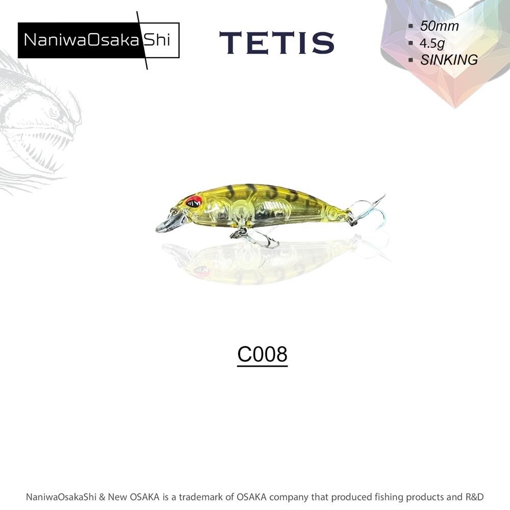 NaniwaOsakaShi Tetis 50mm 4.5gr Sinking Maket Balık C008