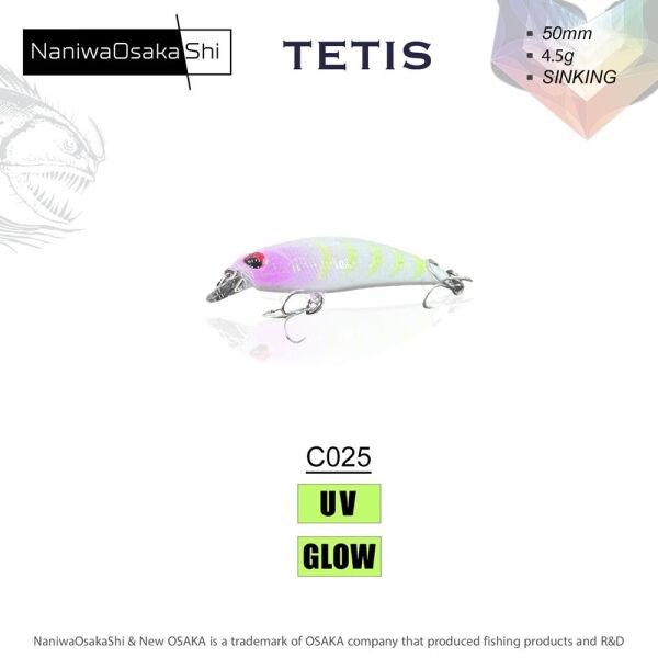 NaniwaOsakaShi Tetis 50mm 4.5gr Sinking Maket Balık C025