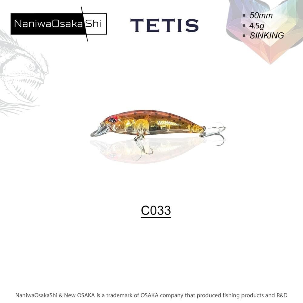 NaniwaOsakaShi Tetis 50mm 4.5gr Sinking Maket Balık C033