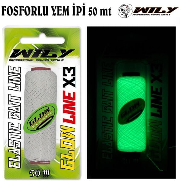 Wily Fosforlu (Glow) Elastik Yem İpi 50 mt