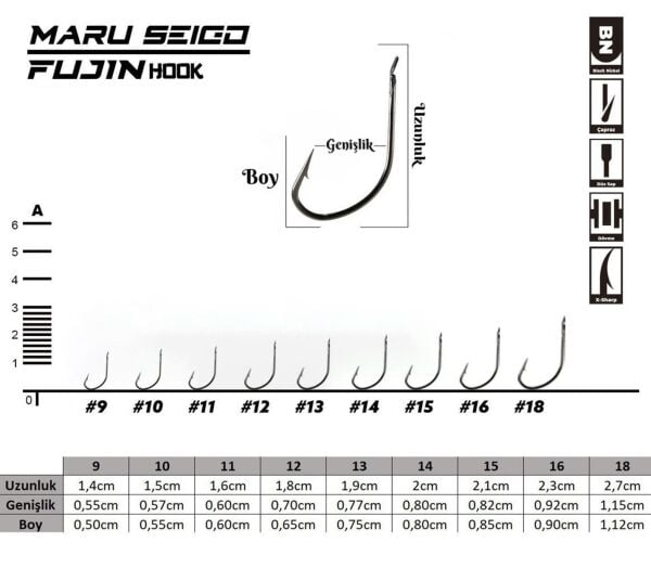 Fujin Maru Seigo Deliksiz Çapraz Olta Kancası NO:12