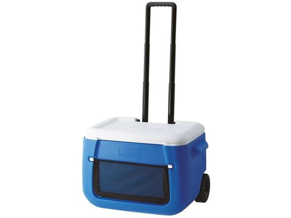 Coleman Poly-Lite Wheeled Mesh 50 QT Tekerlekli Soğutucu Buzluk 47.3 Lt MAVİ/BEYAZ