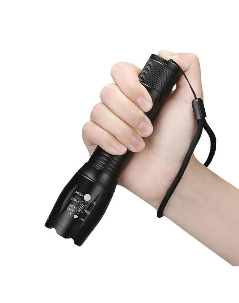 Black Watton Q5 Led Şarj Edilebilir El Feneri (Beyaz | Sarı | Mor Renk Aydınlatma)