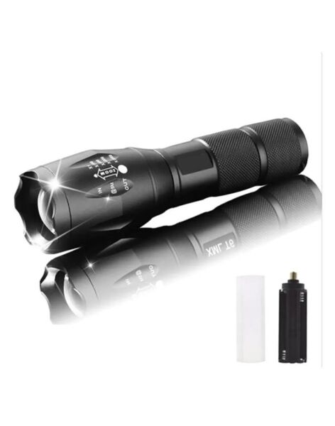 Black Watton Q5 Led Şarj Edilebilir El Feneri (Beyaz | Sarı | Mor Renk Aydınlatma)