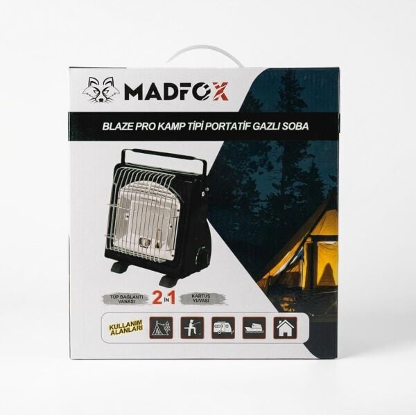 Madfox Blaze Pro Kamp Tipi Portatif Gazlı Soba SİYAH