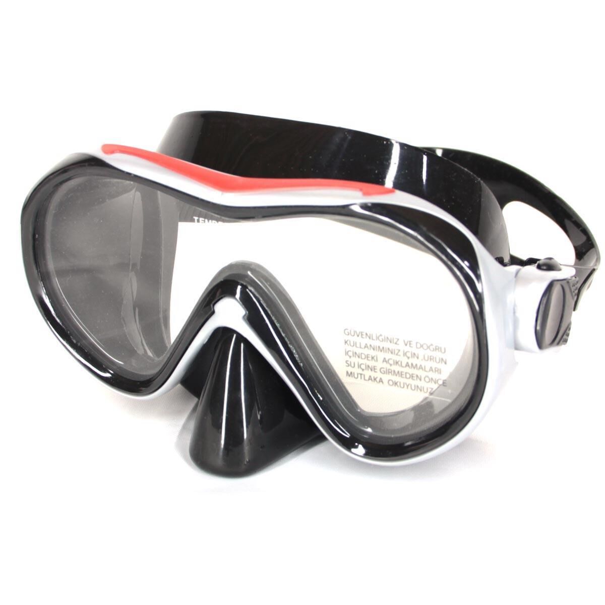 Bermuda Olimpos Tempered Yüzücü Maskesi Siyah/Kırmızı
