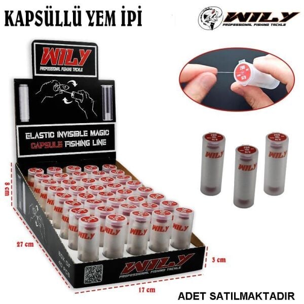 Wily Kapsüllü Elastik Yem İpi 200 mt 0.15 mm