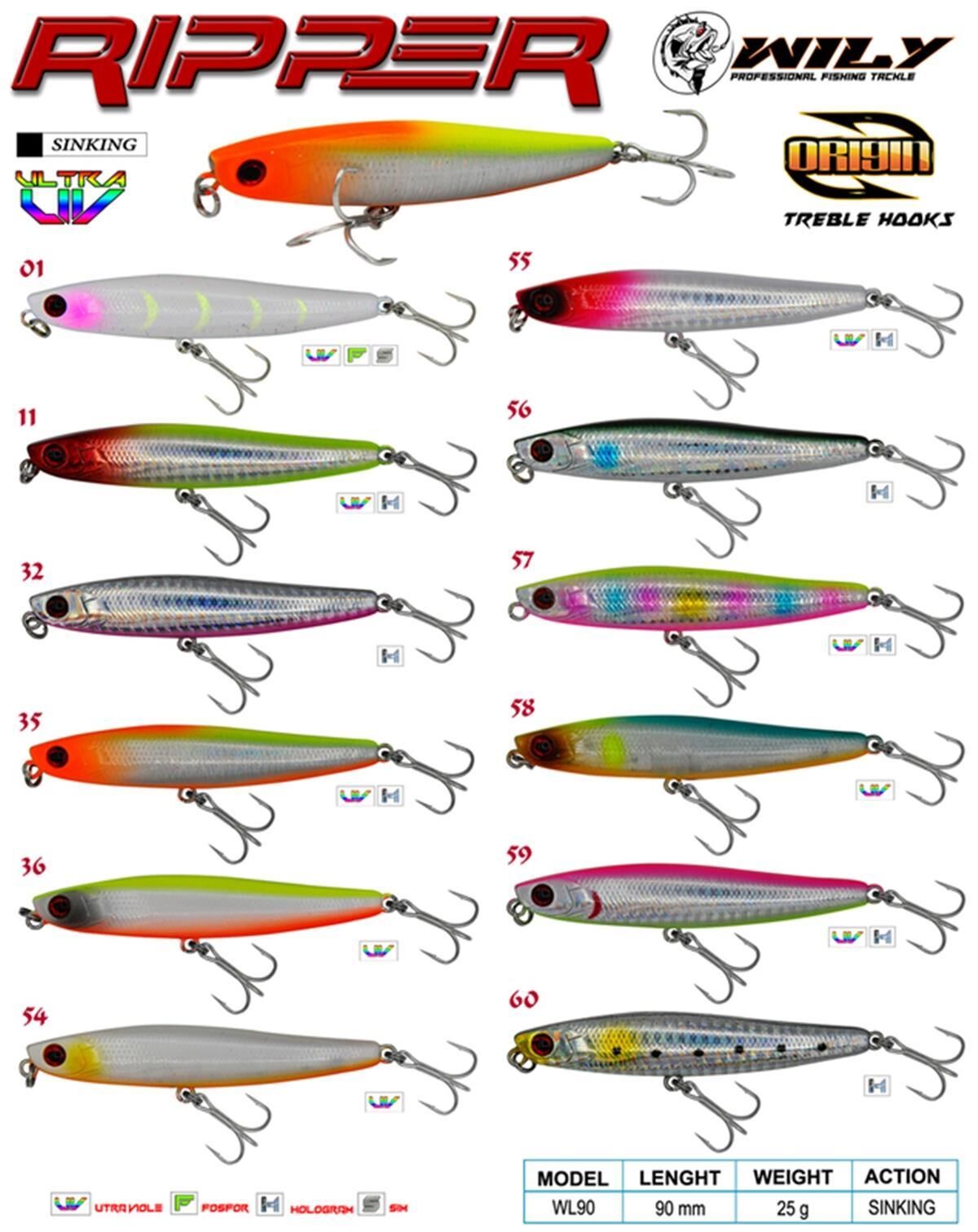 Wily Ripper 90S 90 mm 25 gr Sinking Jig Yem 36