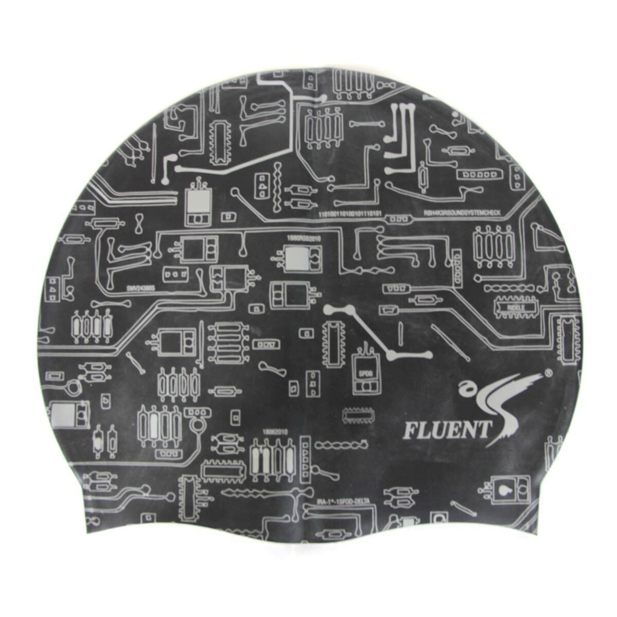 Fluent Çantalı Silikon Swim Cap Yüzücü Bone SİYAH