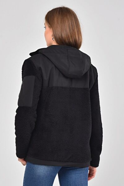 North Trace Gecko Kapüşonlu Kadın Welsoft Polar SİYAH - 2XL