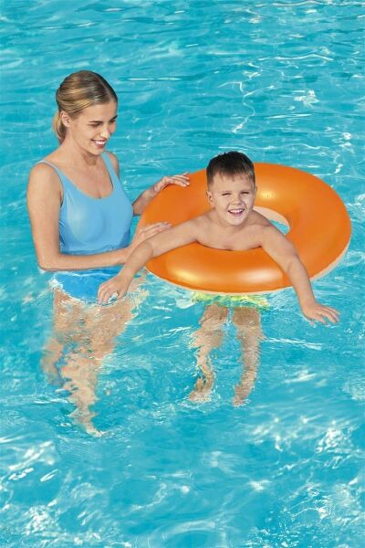 Bestway Neon Renk Şişme Simit 76 cm TURUNCU