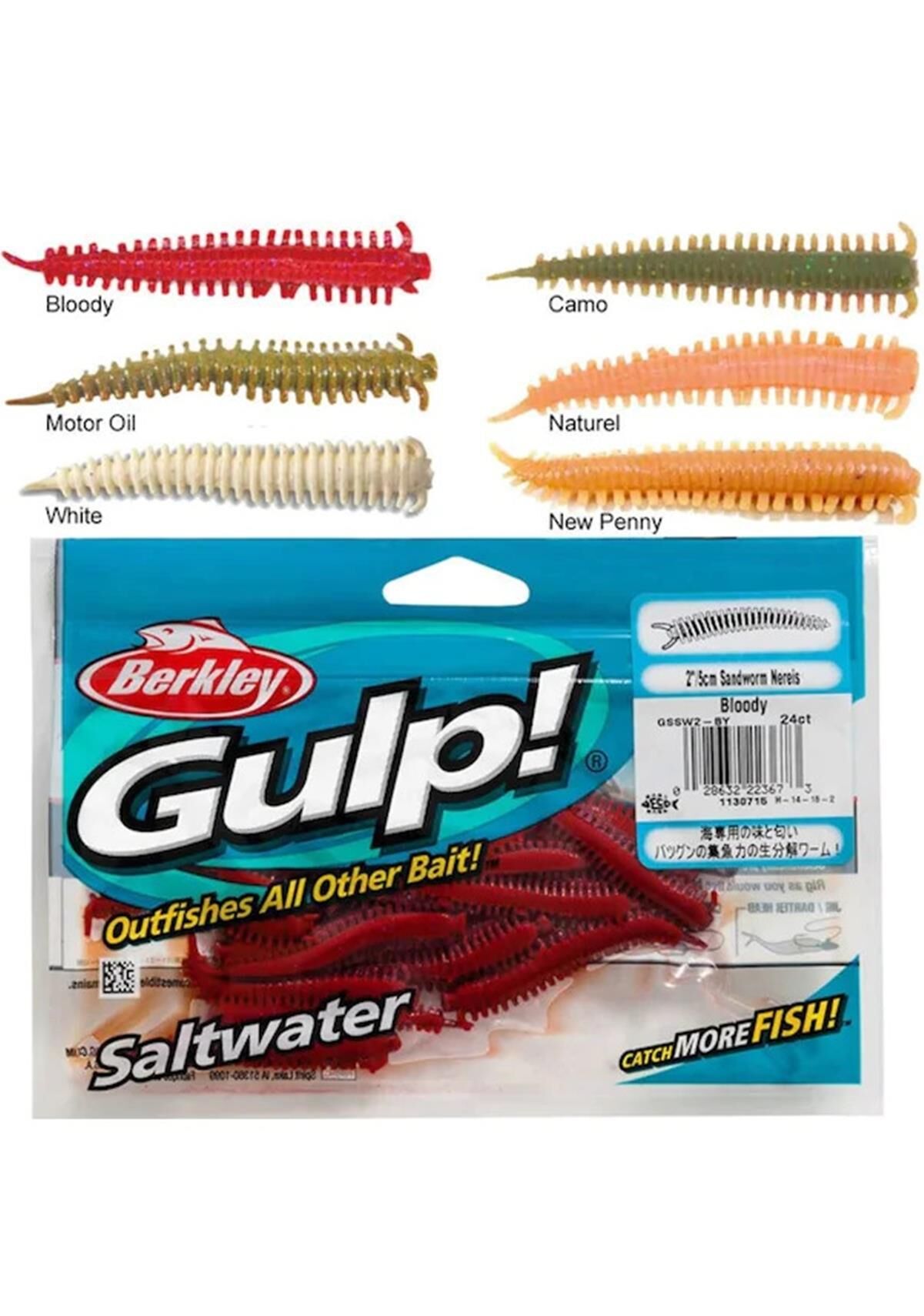 Berkley Gulp Alive Sandworm 5Cm 2İnç 24Ct Silikon Yem Blody