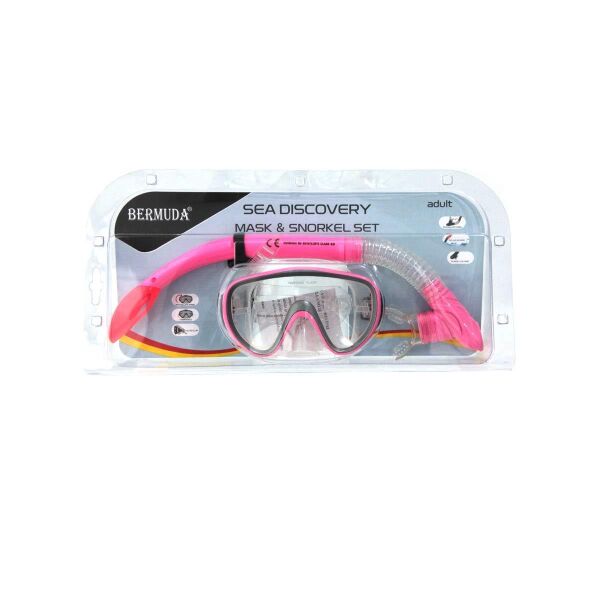 Bermuda Olimpos Sea Discovery Maske Şnorkel Set PEMBE