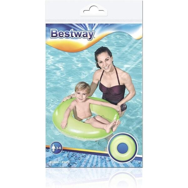 Bestway Neon Renk Şişme Simit 76 cm YEŞİL