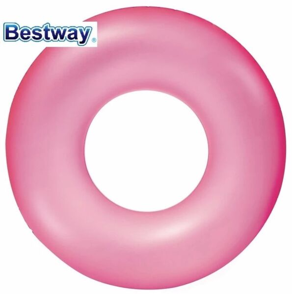 Bestway Neon Renk Şişme Simit 76 cm PEMBE