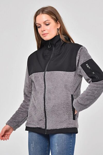 North Trace Gecko Kapüşonlu Kadın Welsoft Polar Füme - M