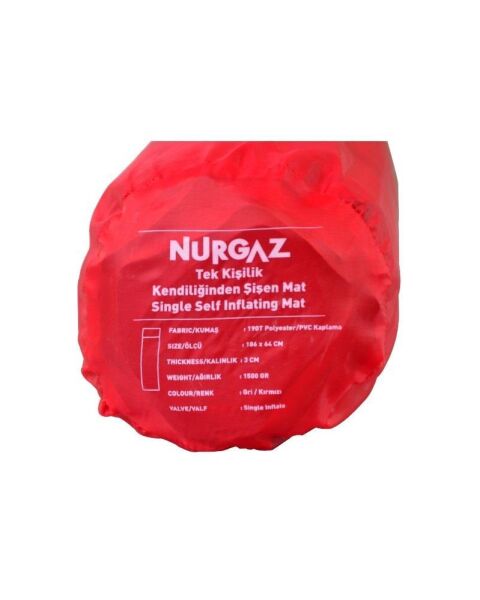 Nurgaz Kendiliğinden Şişen Kamp Matı KIRMIZI
