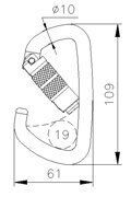 Climbing Technology C/F D Tri-Lock Karabina