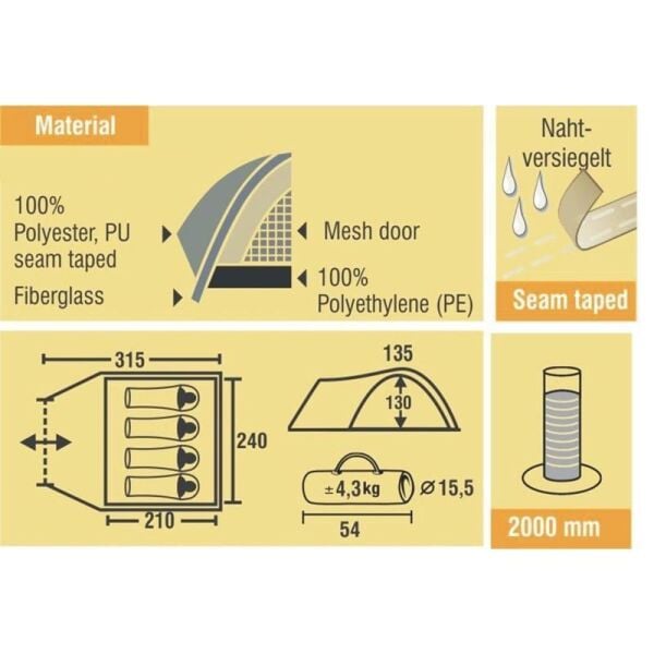 Best Camp Oxley 4 Kişilik Kamp Çadırı [Mavi|Lacivert]