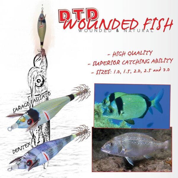 DTD Wounded Fish Egi 3.5 Glow 105 mm 17.5 gr Kalamar Zokası Picarel Blue