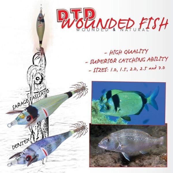 DTD Wounded Fish Egi 3.5 Glow 105 mm 17.5 gr Kalamar Zokası Picarel Blue