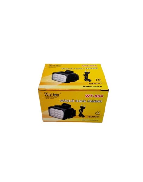 Black Watton 12 Led Şarjlı Kafa Feneri ( 1200 MAH+50 HZ )