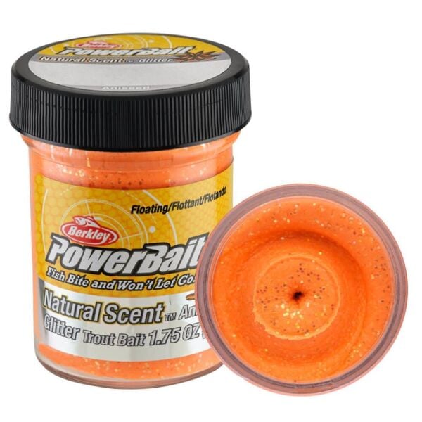 Berkley Powerbait Natural Scent Glitter Trout Bait Aniseed Alabalık Hamuru Fluorescent Orange