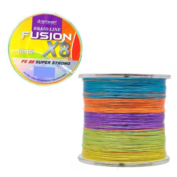 Remixon Fusion x8 MultiColor İp Olta Misinası 600mt MULTİCOLOR - 0,40 mm
