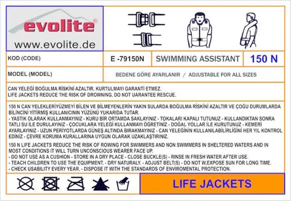Evolite Reflektörlü Can Yeleği TURUNCU