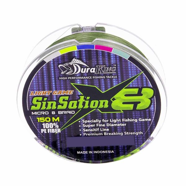 Duraking Sinsation x8 Moss Green İp Olta Misinası 150mt Moss Green - 0,10 mm