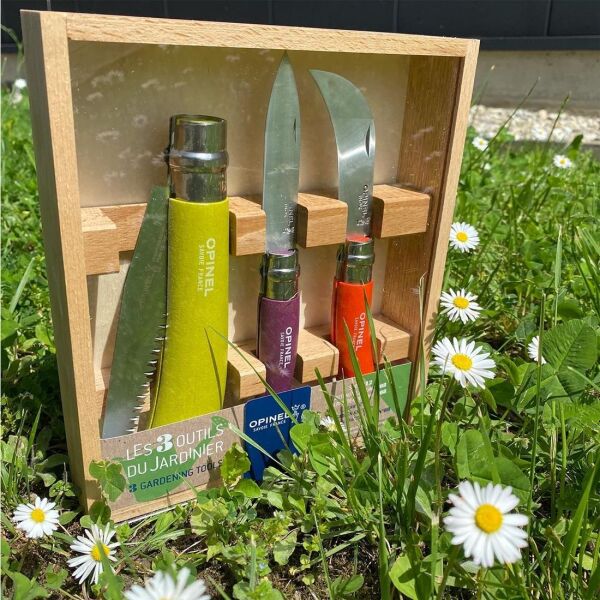 Opinel Inox Üçlü Bahçe Seti ( Paslanmaz ve Karbon Çelik Bahçe Bıçağı )