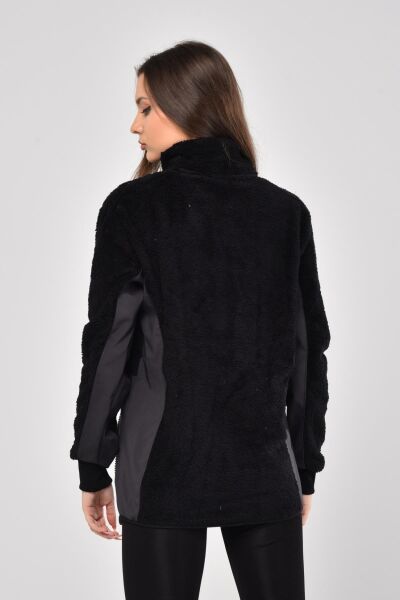 North Trace Gecko Tam Fermuarlı Kadın Welsoft Polar SİYAH - S