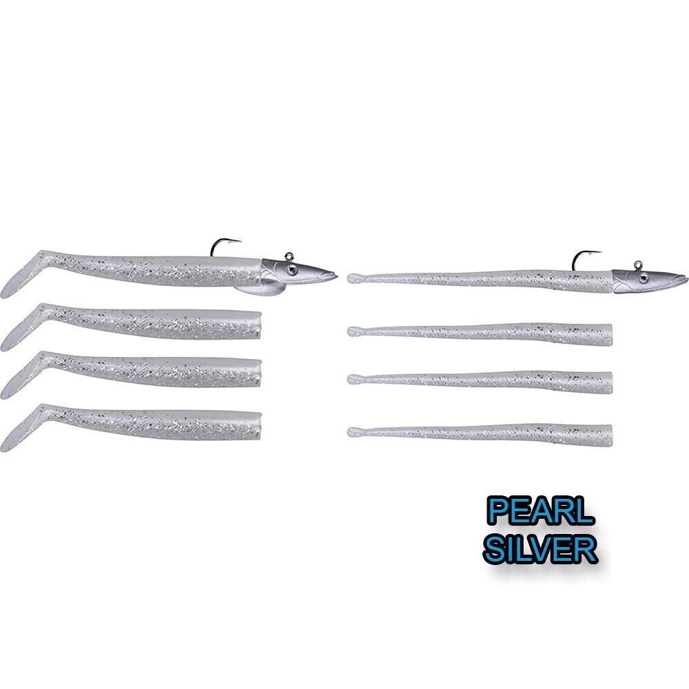 Savage Gear Mini Sandeel Kit 1+1 4+4 Suni Yem PEARL SİLVER